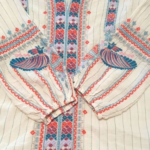 Johnny Was Claudine Paris Marit-stripe Tunic Top - Picture 4 of 8